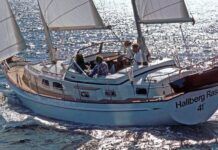 This Hallberg-Rassy 41 epitomizes the traditional approach to bluewater design. Will she go round the world? Of course, haw many times do you want to go?Courtesy of Hallberg_Rassy.