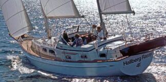 This Hallberg-Rassy 41 epitomizes the traditional approach to bluewater design. Will she go round the world? Of course, haw many times do you want to go?Courtesy of Hallberg_Rassy.