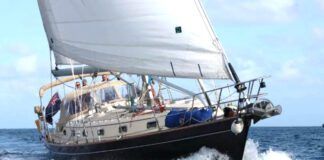 Island Packet has earned a reputatioin for crafting stout, seaworthy passagemakers that will grace any anchorage. Courtesy of Yachtworld.com
