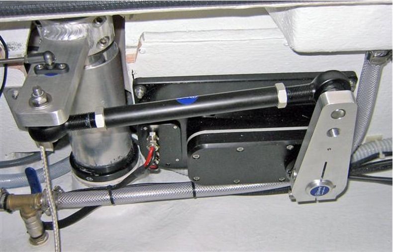 An example of a solid below deck autopilot installation. Jefa DD1 autopilot drive installed under the deck. Photo courtesy of <a href="https://jefa.com/News/X35/X35.htm">Jefa</a>.