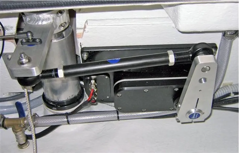 An example of a solid below deck autopilot installation. Jefa DD1 autopilot drive installed under the deck. Photo courtesy of <a href="https://jefa.com/News/X35/X35.htm">Jefa</a>.