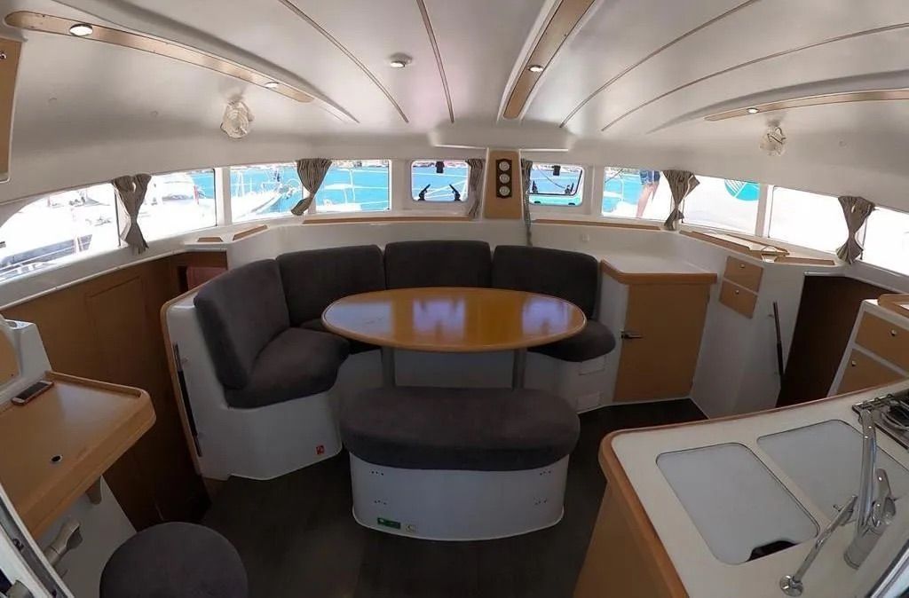 The interior is spacious and full of light. It also offers precious shade for those hot tropical days. (Photo courtesy of Yacht World)