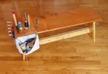 Five Best Homemade Sail Repair and Splicing Tools This finishing bench is a rough copy of one I saw in a sailmaker’s workshop. It is both a piece of furniture and an efficient tool for periodic sail maintenance. (Photo/ Drew Frye)