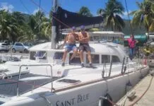 Our home for 10 days, Saint-Blue, a Lagoon 38. (Photo/ Marc Robic)