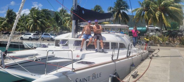 Our home for 10 days, Saint-Blue, a Lagoon 38. (Photo/ Marc Robic)