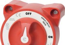 Lithium Batteries for Small Boats: Install Guide Blue Sea E Series Battery Switch. The author recommends retaining the manual combiner, first for its functionality as a high-capacity isolation switch but also for manual combining of the two systems in an emergency.