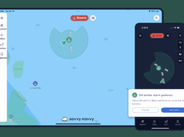 Savvy Navvy anchor alarm display.