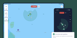Savvy Navvy anchor alarm display.