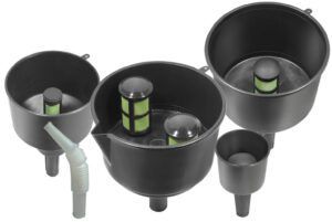 Water separating funnels. Mr. Funnel is the original, but the Raycor and West Marine versions function just as well. Not needed in the U.S., but fueling in remote areas can be more questionable. (Photo/ Drew Frye)