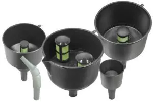 Water separating funnels. Mr. Funnel is the original, but the Raycor and West Marine versions function just as well. Not needed in the U.S., but fueling in remote areas can be more questionable. (Photo/ Drew Frye)