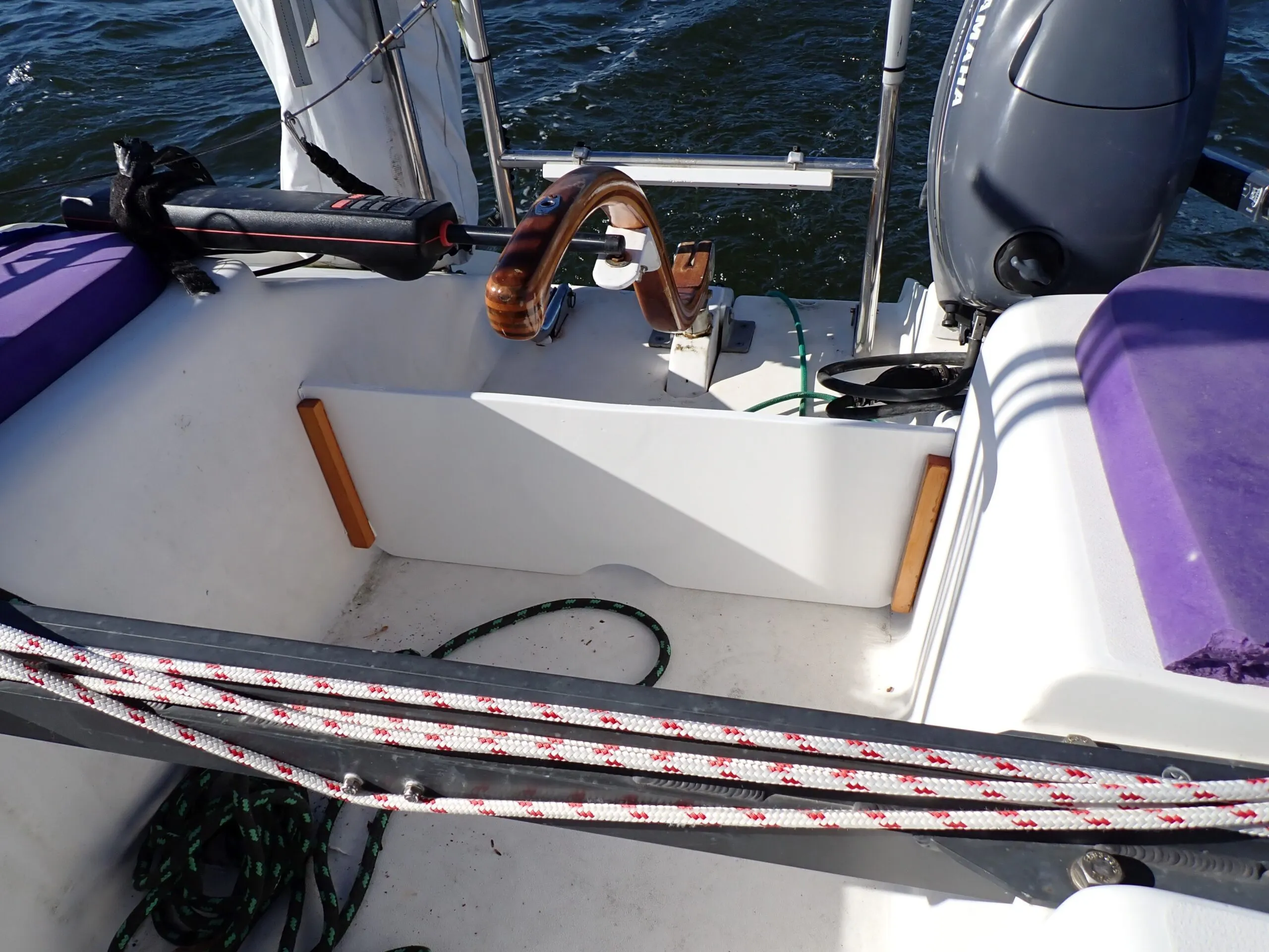The finished transom washboard keeps the cockpit dry. (Photo/ Drew Frye)