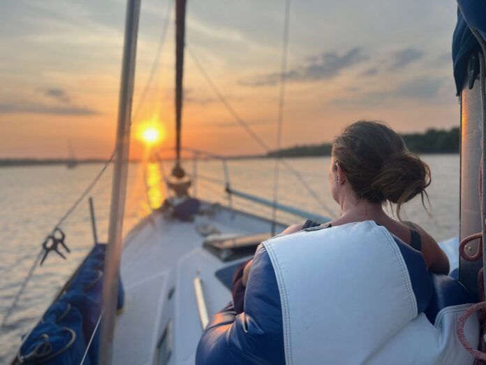 Sunset viewing on deck is made truly comfortable with the addition of a beanbag seat. (Photo/ Jaclyn Jeffrey)