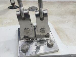 New chain plates installed. (Photo/ Carolyn Powles)