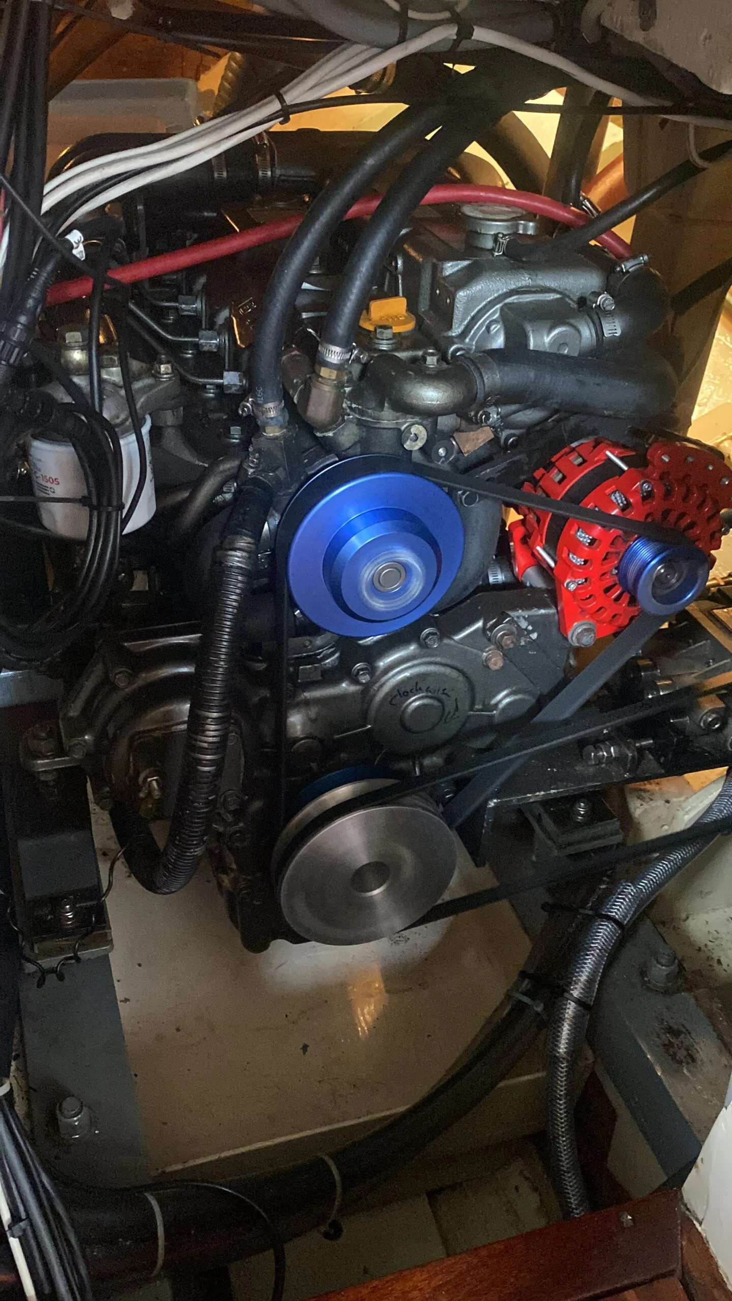 The relatively new 110 hp Yanmar 4JH4-HTE turbo diesel engine. (Photo/ Carolyn Powles)