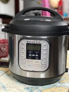 The Instant Pot is a one gadget wonder, cutting cooking times and keeping the mess contained. We have 1300 amp hours of batteries. For us, the Instant Pot's draw a non issue. The most power draw is when it’s coming up to pressure. It runs at 1000 W. Then it cycles between 10 W and 1,000 W for 10 seconds or so every 5 minutes (or when needed to keep at pressure). (Photo/ Jaclyn Jeffrey)
