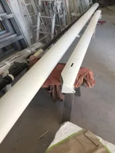 Mast and boom post refurb. (Photo/ Carolyn Powles)