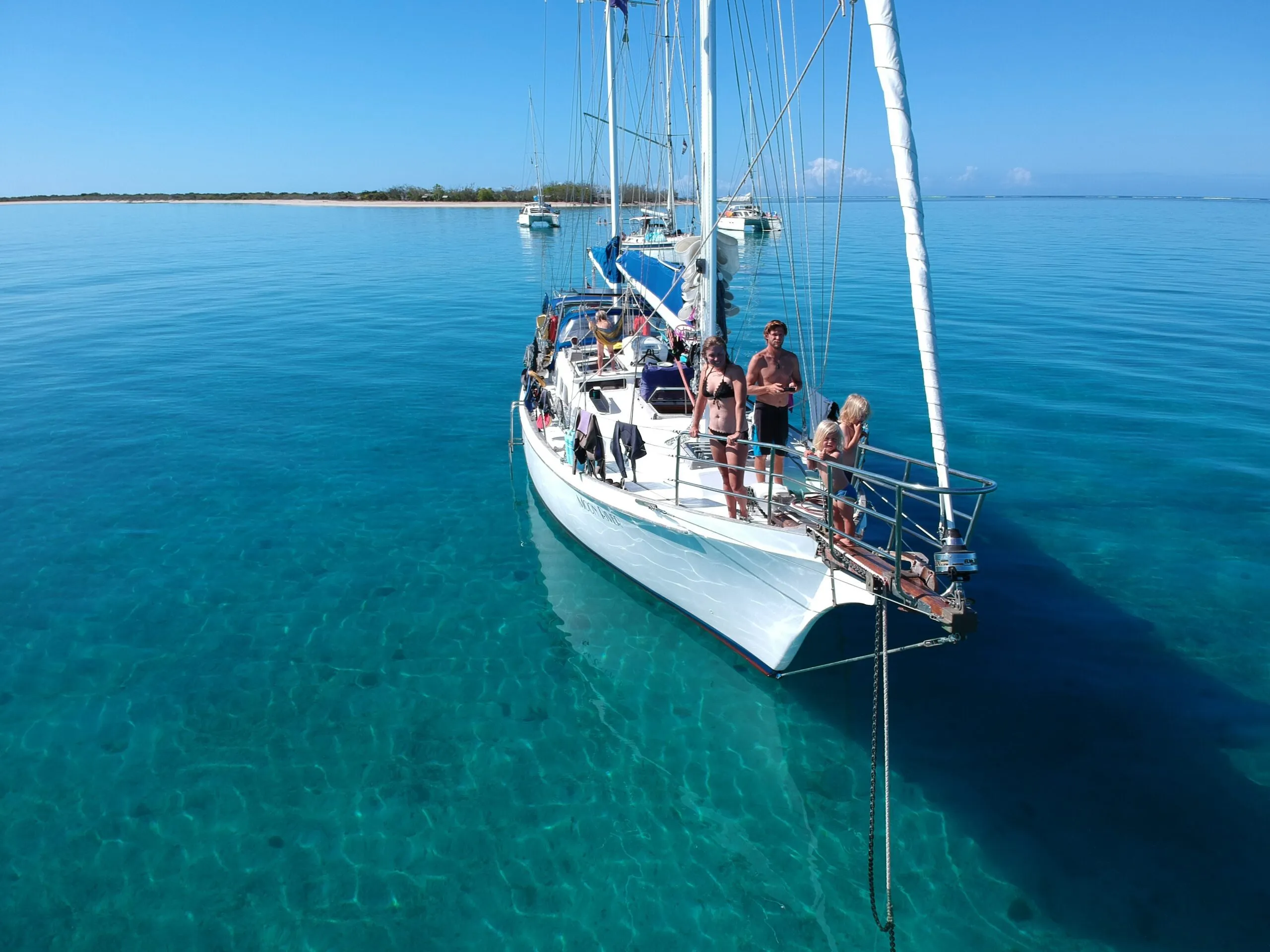 Moon River at an anchorage in New Caledonia. (Photo/ Carolyn Powles)