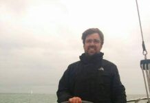 Forty-eight year old Sam Carson, now living and working in London, England, spent 20 of his first 30 years of life at sea. After being raised aboard our boat Kluane and circumnavigating the Pacific as a child, he proceeded to circumnavigate the globe aboard the tall ship Concordia while doing his Grade 12 in a Canadian education program hosted by Class Afloat out of Montreal, Quebec. Sam subsequently became crew aboard the Concordia for several years and again circumnavigated the globe - being one of few people in the world who have sailed both Capes twice on a tall ship. Sam obtained his 200 ton Captain license and worked professionally aboard private boats for another 10 years. With his working career on boats now finished he happily sails the Solent in England solo in his private boat as often as time allows. (Photo/ Pamela Bendall)