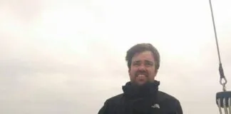 Forty-eight year old Sam Carson, now living and working in London, England, spent 20 of his first 30 years of life at sea. After being raised aboard our boat Kluane and circumnavigating the Pacific as a child, he proceeded to circumnavigate the globe aboard the tall ship Concordia while doing his Grade 12 in a Canadian education program hosted by Class Afloat out of Montreal, Quebec. Sam subsequently became crew aboard the Concordia for several years and again circumnavigated the globe - being one of few people in the world who have sailed both Capes twice on a tall ship. Sam obtained his 200 ton Captain license and worked professionally aboard private boats for another 10 years. With his working career on boats now finished he happily sails the Solent in England solo in his private boat as often as time allows. (Photo/ Pamela Bendall)