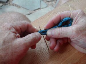 Starting up the reverse side of the round stitch splice/ (Photo/ Drew Frye)