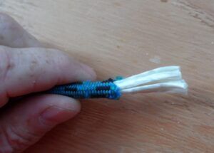 Remove about 1-inch of core for round stitch splices. (Photo/ Drew Frye)