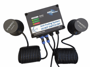 Sonihull explains their anti-fouling tech: "The ultrasound produces a pattern of increasing and decreasing pressure on the surface of the material. In a process called non-inertial cavitation, microscopic bubbles are created during the reduced pressure cycle and are imploded as the pressure increases. The microscopic agitation has a cleansing effect which destroys surface algae." (Image source: Sonihull)
