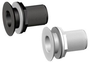 New Zealand-based TruDesign makes their thru-hull fittings , or skin fittings, from glass-reinforced nylon composite, which offers weight savings. (Image source/ TruDesign)