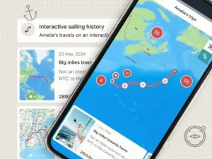 SeaPeople's app allows you to share your trip with friends and family. They offer a free plan and monthly paid plans depending on which features you need. (Photo source: SeaPeople)