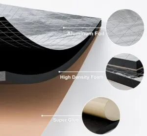 This 5mm sound deadening material is made from closed-cell PE foam with a waterproof adhesive layer.