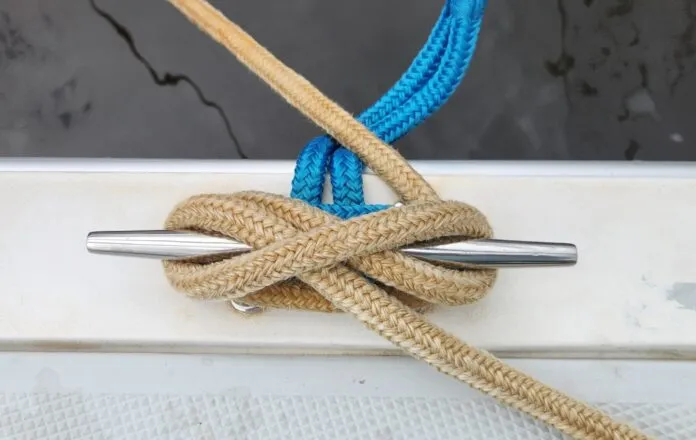 A properly cleated line is not only a matter of style, but of safety. This is a correctly cleated line, with no additional, unnecessary flourishes. (Photo/ Marc Robic)