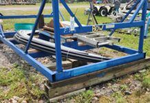 Marking BOW helps remove the guesswork from the haul-out process. Note: The front of the cradle sits on top of a treated wood 6 x 6 beam, which sits on top of two flat concrete blocks. Because my cockpit drains out the open transom, a 2 x 4 is added to make sure the front is higher and water can drain out of the back of the boat.(Photo/ Marc Robic)