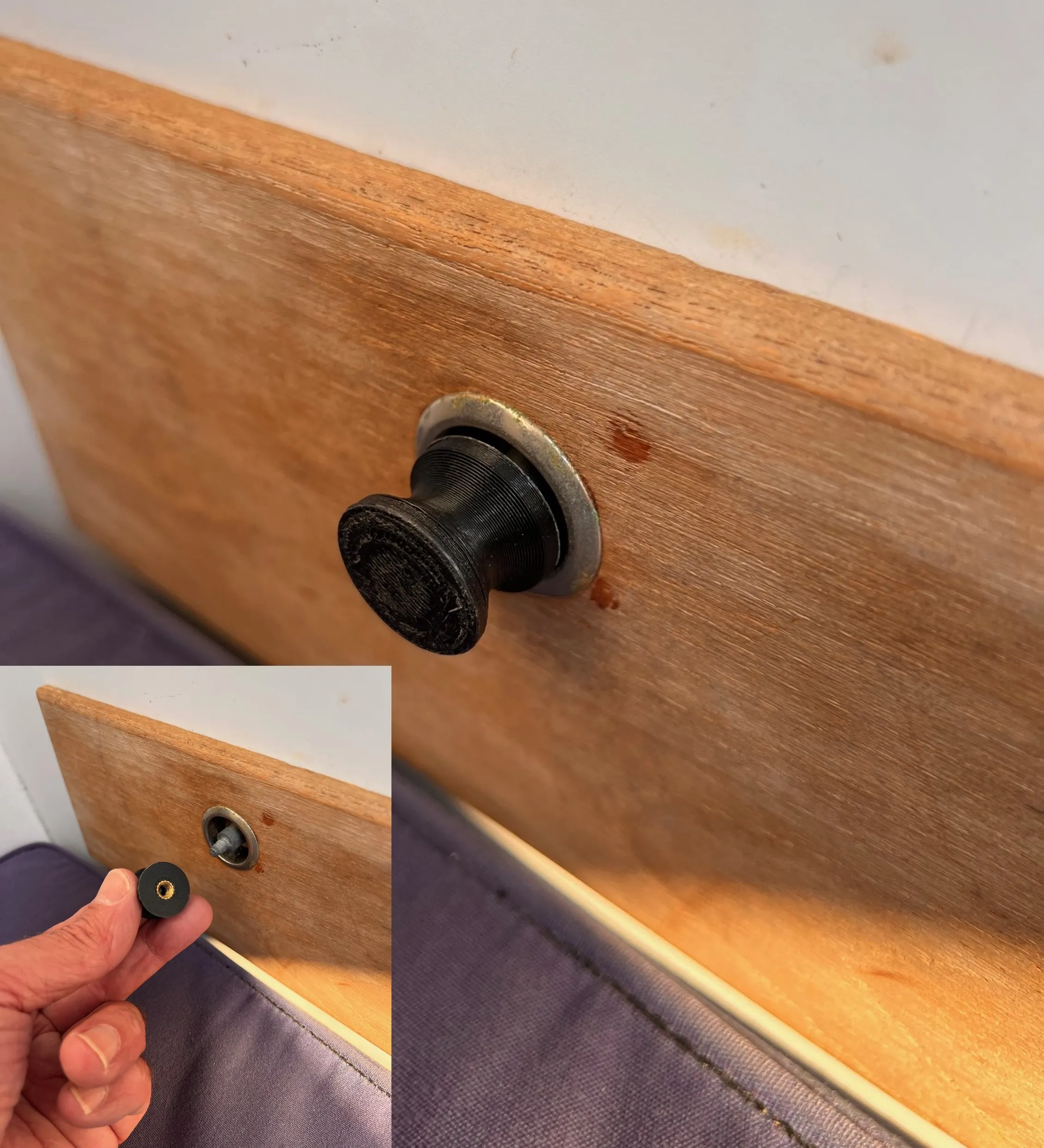 3D-printed replacement drawer pull. (Photo/ Charlie Garrad)