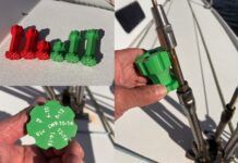 3D-printed rig tuning gauges. (Photo/ Charlie Garrad)