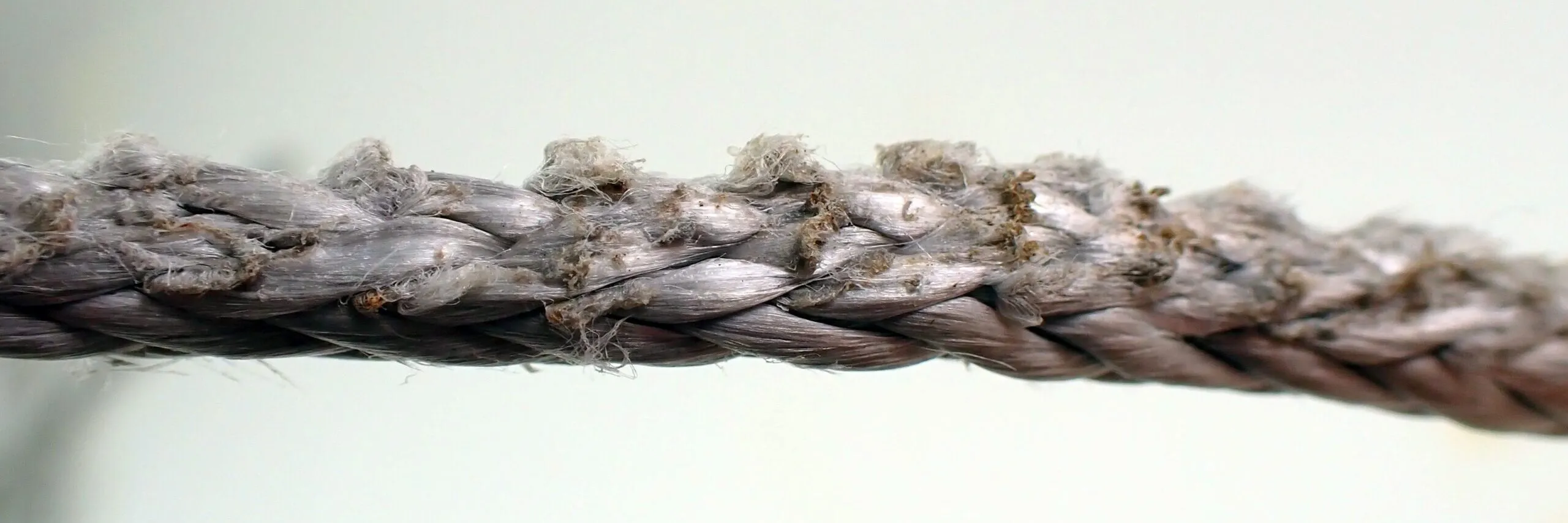 Fibers are both chafed an melted where the sheet ran. (Photo/ Drew Frye)