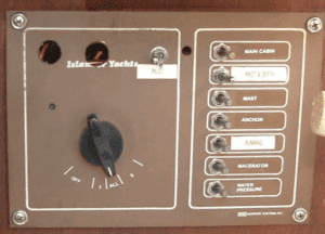 The original electrical control panel from Islander Yachts in 1978. (Photo/ Bert Vermeer)