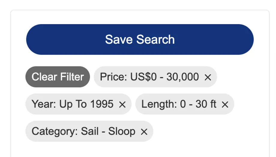 Use the filters on sites like YachtWorld.com or Boats.com to search available vessels in your area. (Image source: Yacht World)