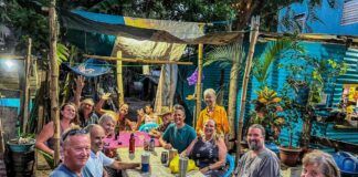 Traditional Pupusa Night at Bill and Jean's. Pupusas are the El Salvadoran national food and can be found in all flavors and sizes on street corners and eating establishments throughout the country. The pupusa shell is a hand-sized small pizza filled with a multitude of local foods including beans, cheese, fish, beef and many more exciting tastes. (Photo/ Pamela Bendall)
