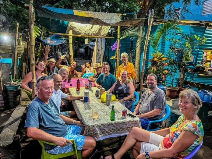 pupusa night (1) Traditional Pupusa Night at Bill and Jean's. Pupusas are the El Salvadoran national food and can be found in all flavors and sizes on street corners and eating establishments throughout the country. The pupusa shell is a hand-sized small pizza filled with a multitude of local foods including beans, cheese, fish, beef and many more exciting tastes. (Photo/ Pamela Bendall)