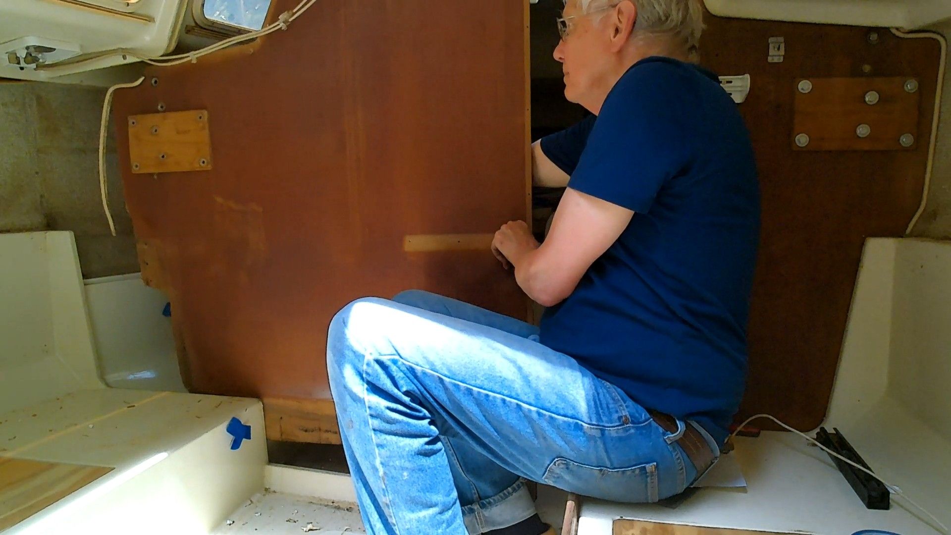 Removing the port bulkhead. (Photo/ Steve Milan)