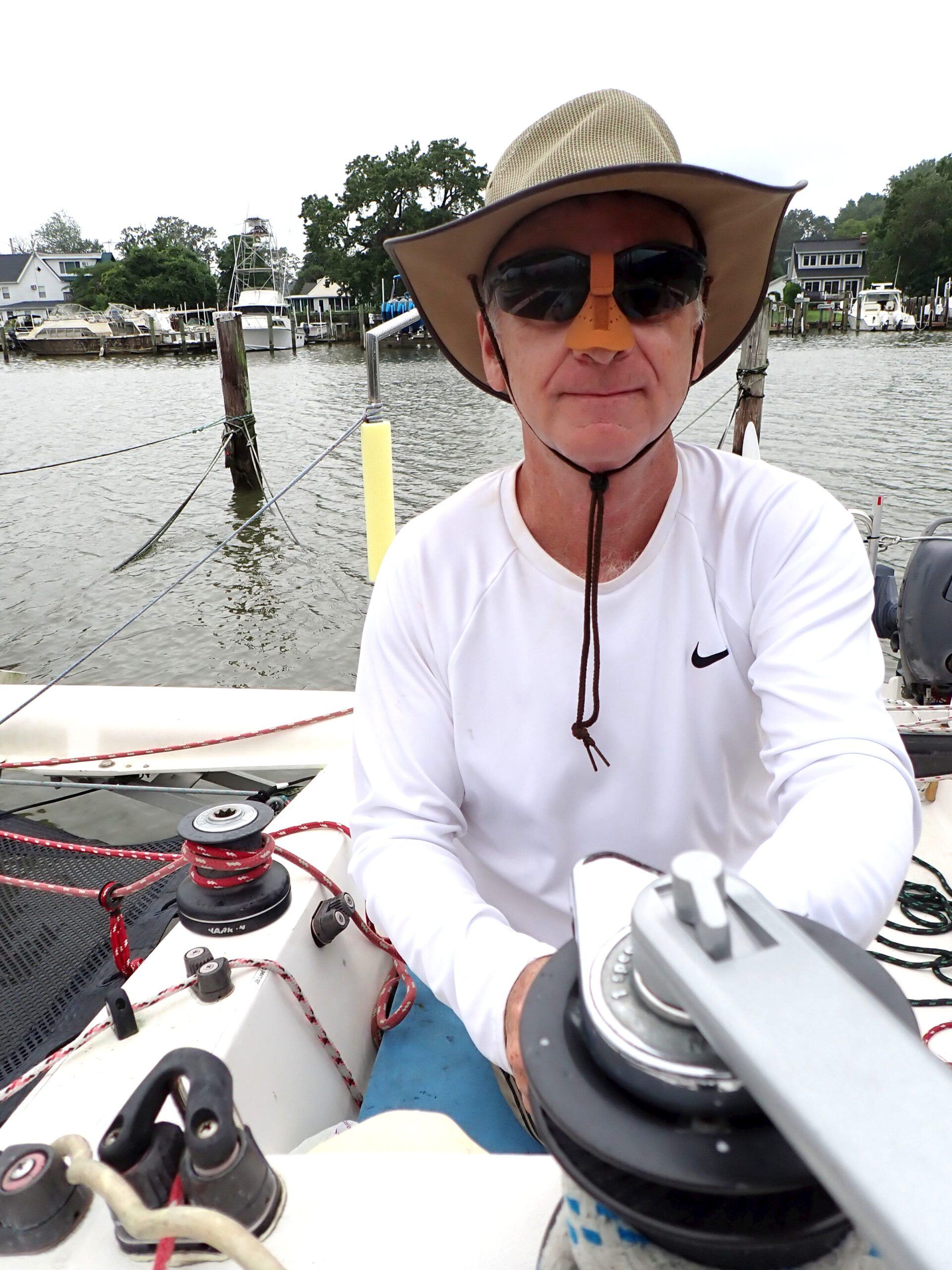 The leather nose protector doesn't win in the looks department, but it is effective and comfortable. (Photo/ Drew Frye)