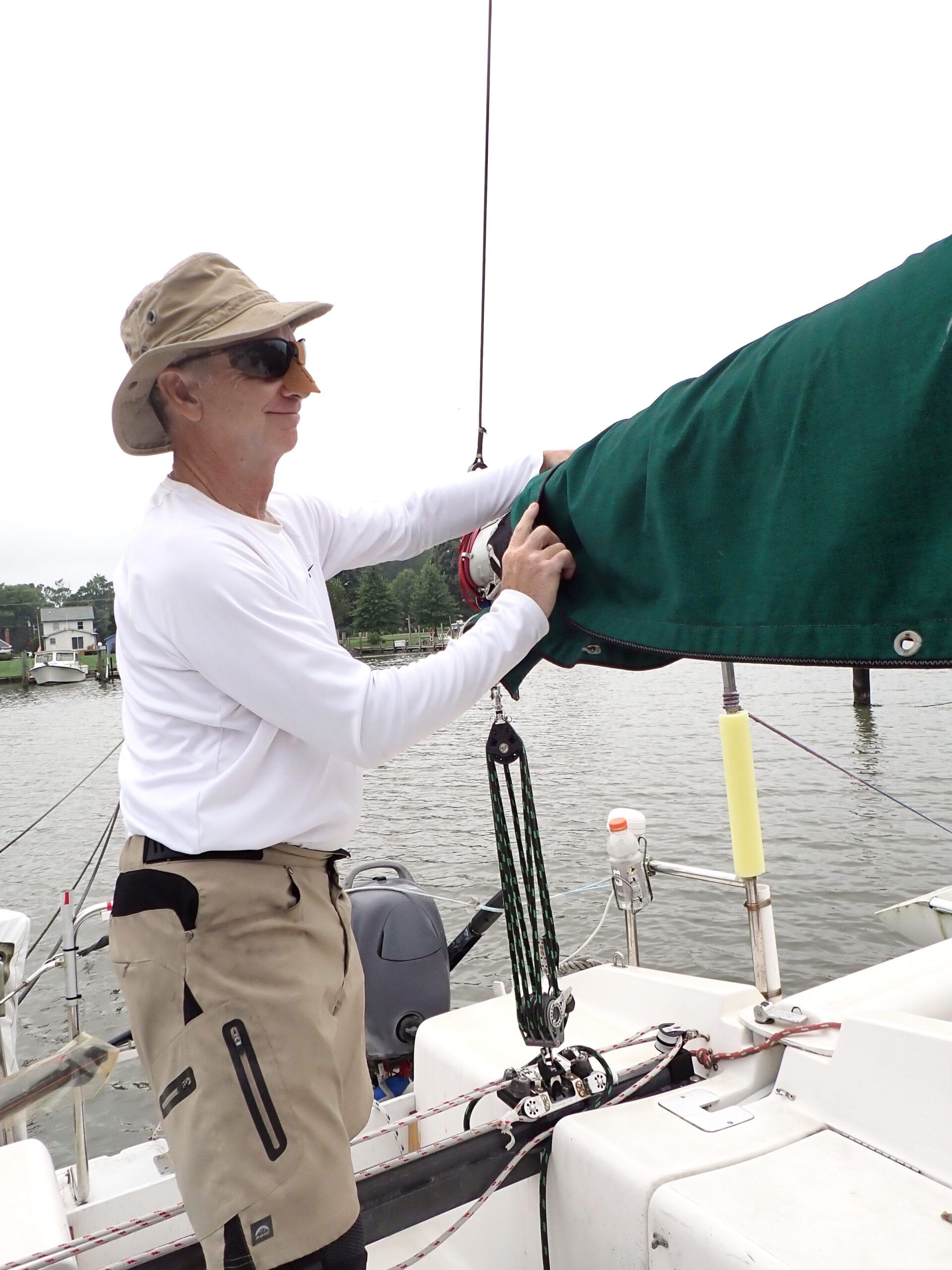 The nose guard at work. Comfortable and relatively unassuming in the tan color to complement the author's skin tone. (Photo/ Drew Frye)