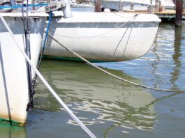 Krypton Antifouling Paint: Two-Year Follow Up Krypton paint worn away on the bow at the waterline. On the plus side, this means there will be no build up that will need to be sanded off. Next time, we’ll give this area a few more coats. (Photo/ Drew Frye)