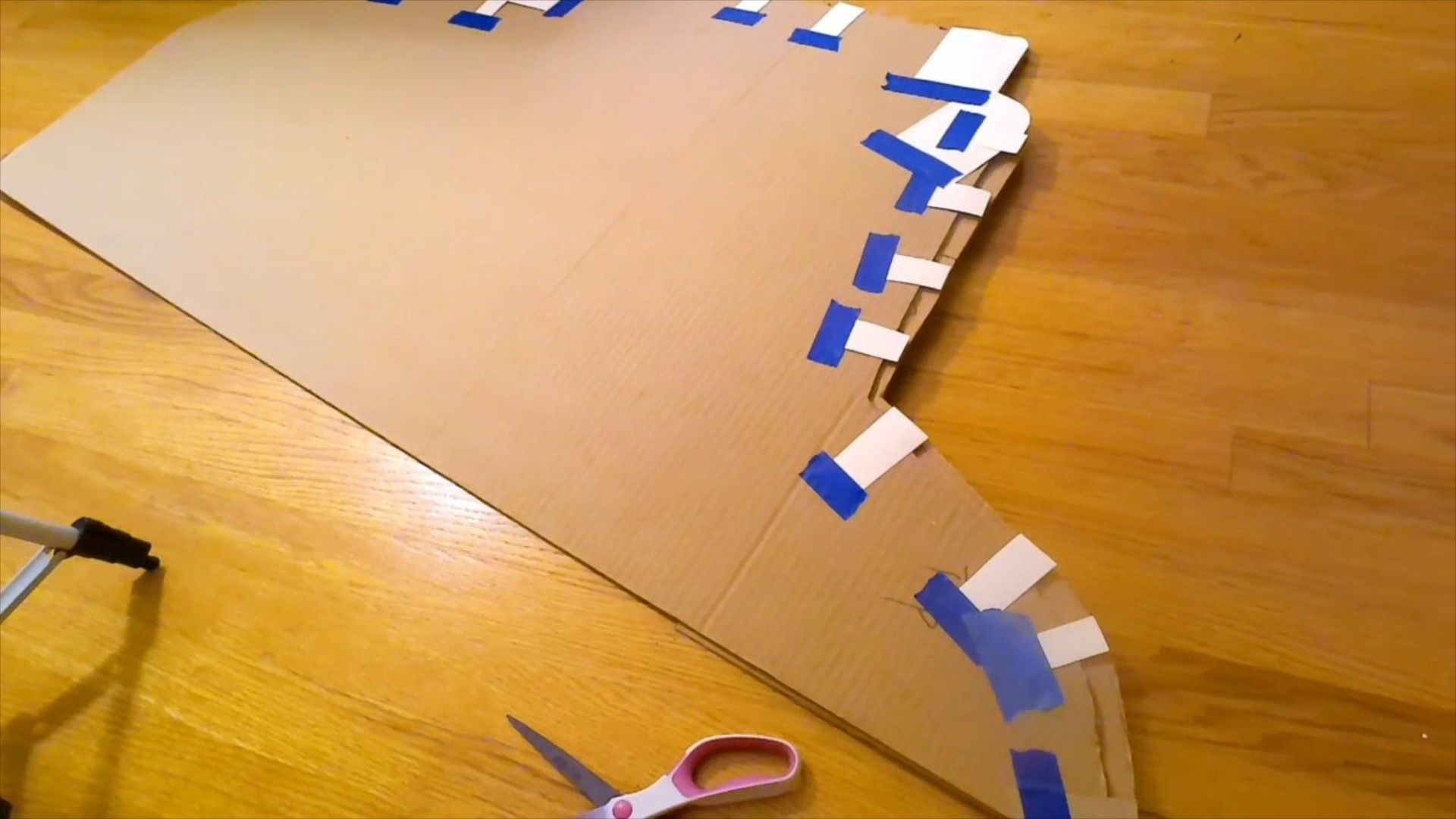 Carboard template with extestions marked. Test this template in place before using it to cut your plywood, make any necessary adjustments. (Photo/ Steve Milan)