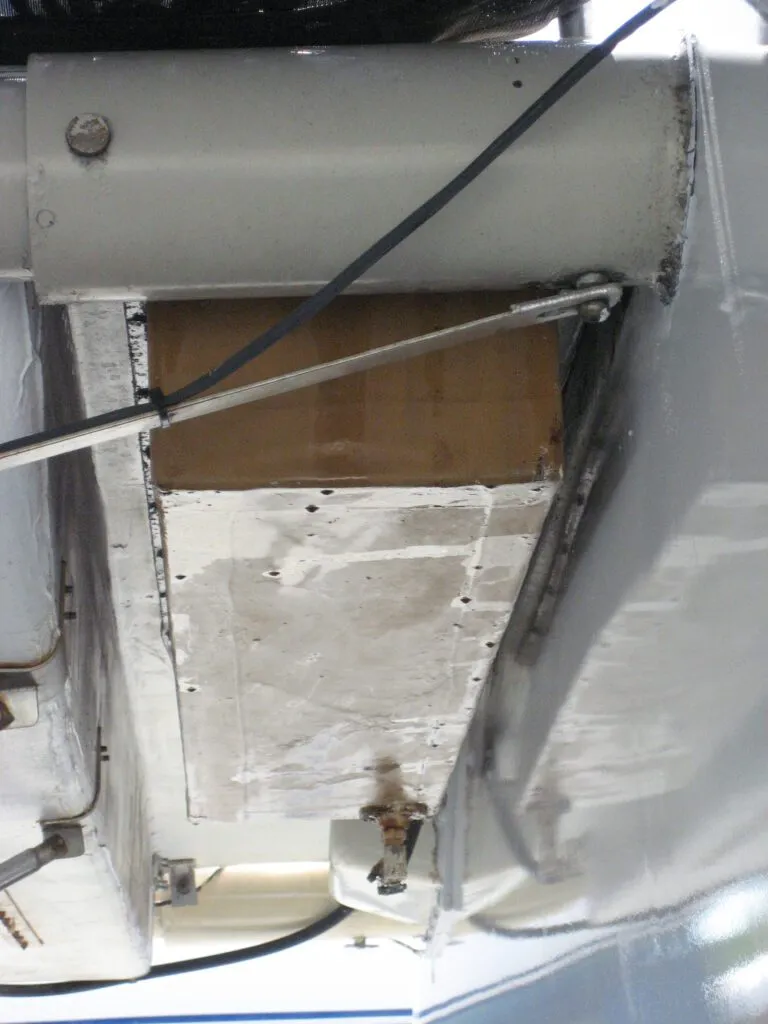 Stiletto gas tank. Installing them under the seats was lightweight, fume-safe, and out of the way. Same with the water tank on the other side. (Photo/ Drew Frye)