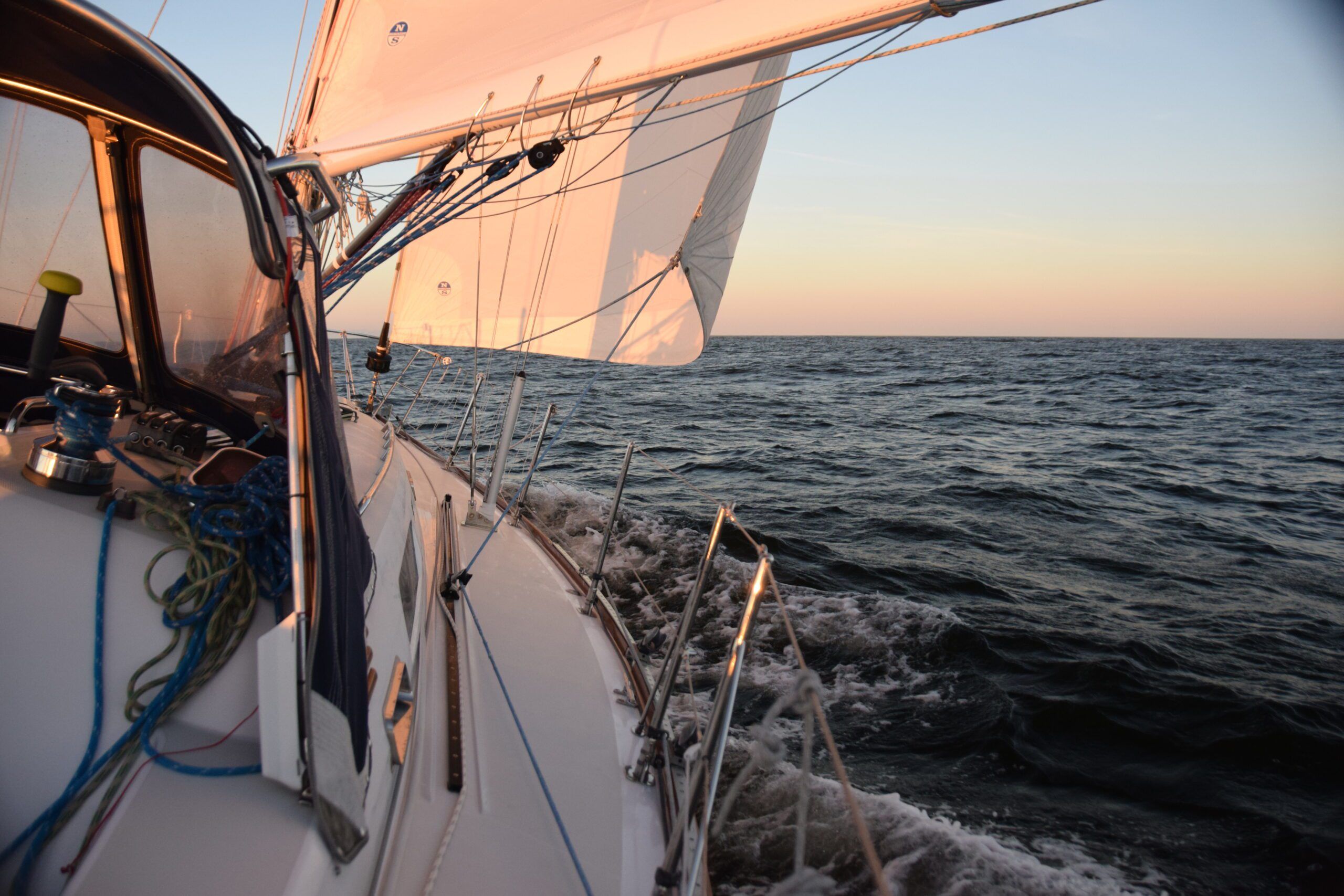 The heavy winds ease as we approach the coast, one last evening on the open ocean. (Photo/ Bert Vermeer)