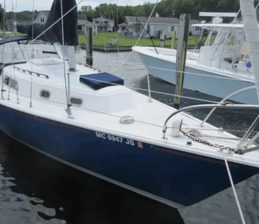 The Bill Shaw-designed Pearson 30 is a masthead sloop that entered production in 1971. The design became popular as both a family cruiser and performance daysailer. Courtesy of YachtWorld.com