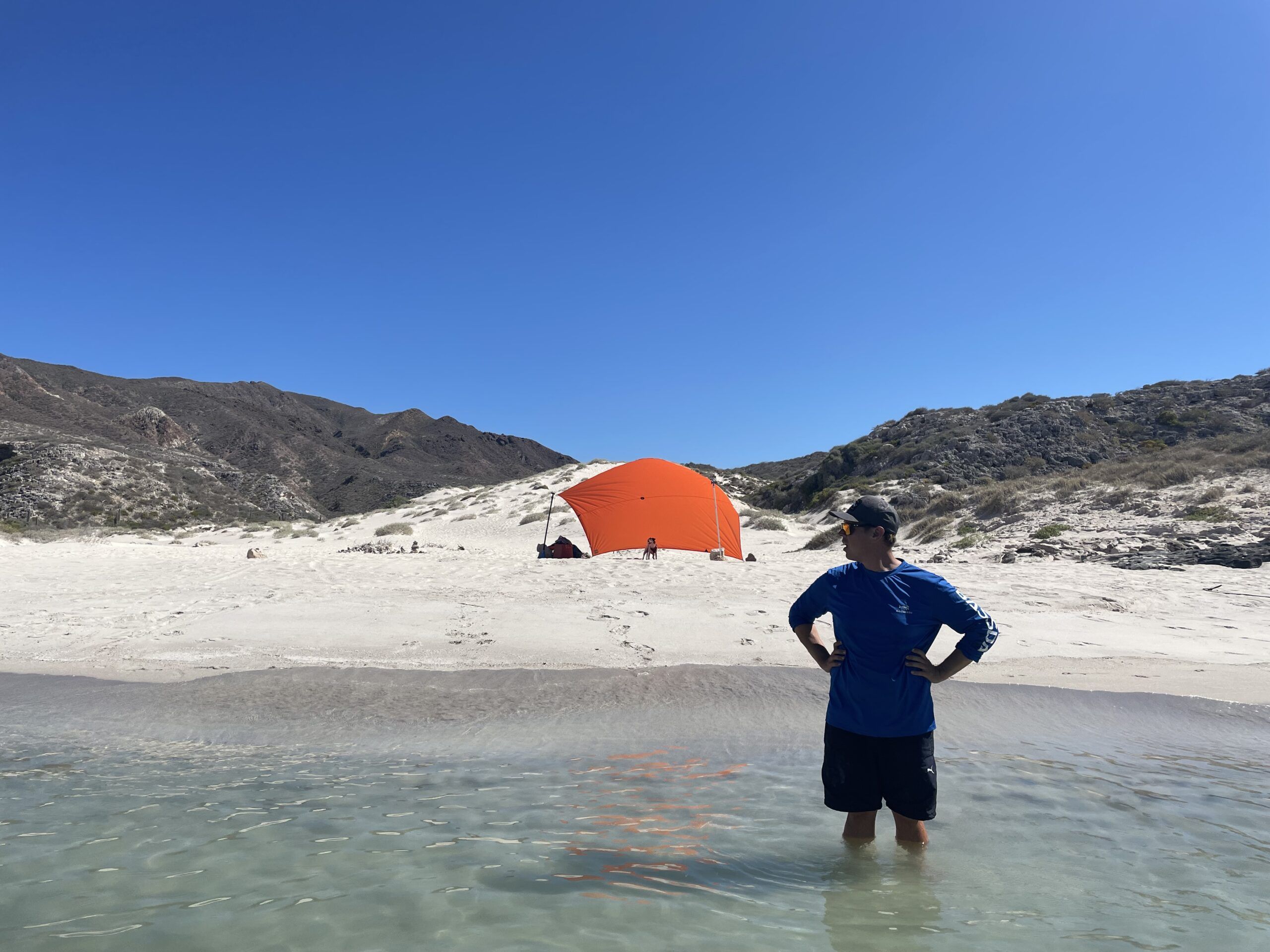 Homemade shade to enjoy the beach at V Cove. (Photo/ Jaclyn Jeffrey)