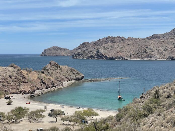 The author's boat, Raicilla, anchored at Agua Verde in the Sea of Cortez. (Photo/ Jaclyn Jeffrey)