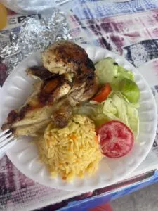 Typical lunch plate from the local roadside restaurant. (Photo/ Jaclyn Jeffrey)