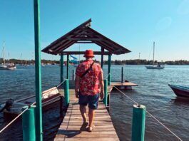 Bill and Jean’s dinghy dock. View of the mooring field. (Photo/ Jaclyn Jeffrey)